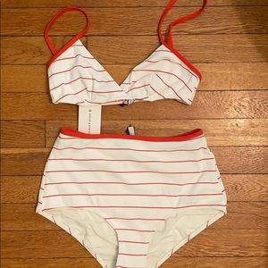 Solid and striped Brigitte ribbed bikini